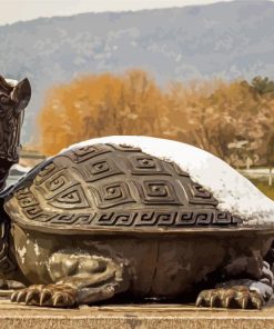 Dragon Turtle In Snow paint by number