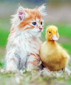 Duck And Cat Animal paint by number