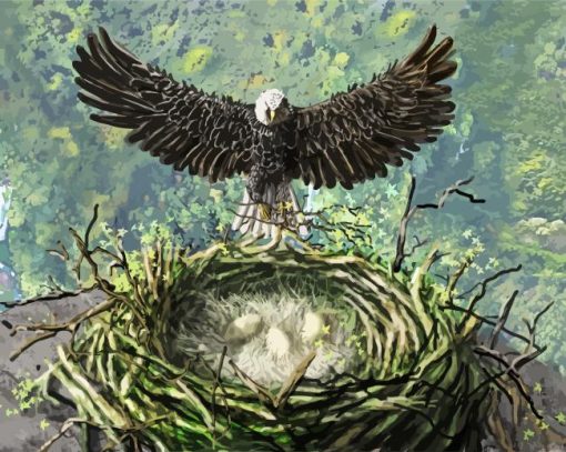 Eagle Bird Nest paint by number