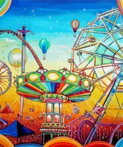 Fairground Rides Art paint by number