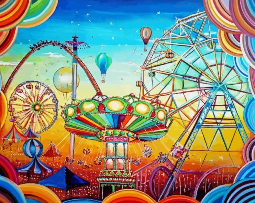 Fairground Rides Art paint by number