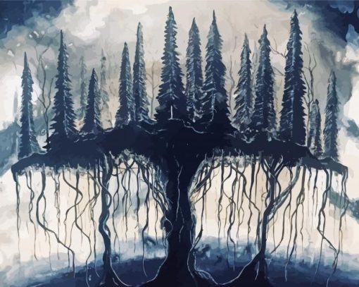 Fantasy Dark Forest paint by number