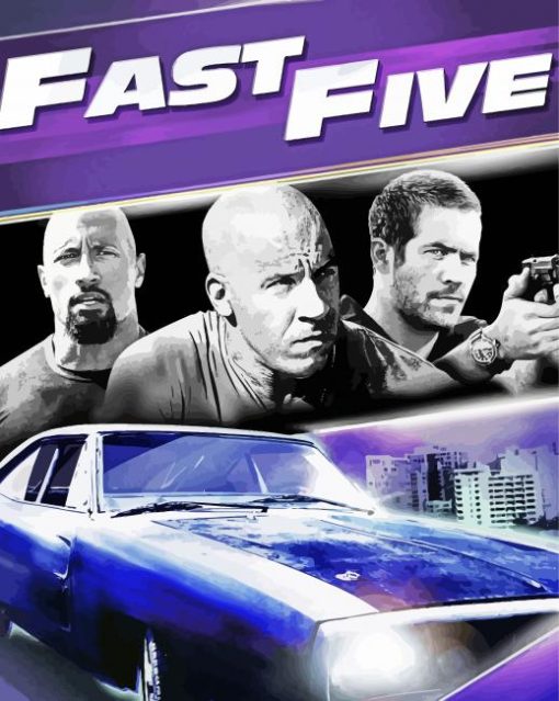 Fast And Furious Five paint by number