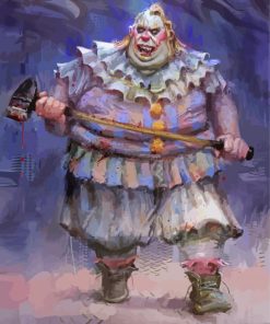 Fat Evil Clown Art paint by number