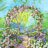 Floral Garden Gate paint by number