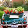 Flowers And Green Car paint by number