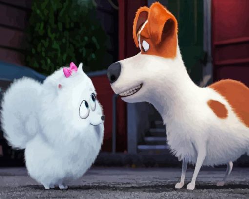 Gidget And Max The Secret Life Of Pets paint by number