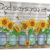 God Says You Are Sunflowers In A Vase paint by number