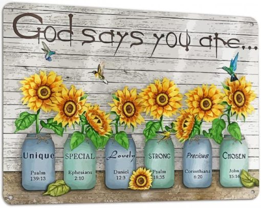 God Says You Are Sunflowers In A Vase paint by number