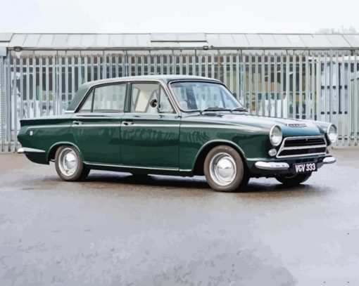 Green Ford Cortina Car paint by number