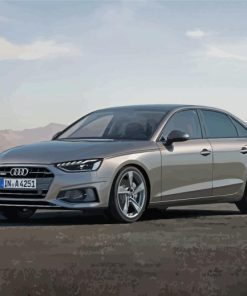 Grey Audi A4 paint by number