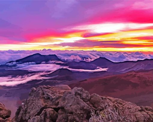 Haleakala Sunset paint by number