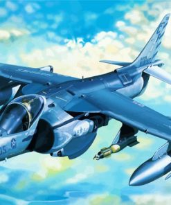 Harrier Aircraft Flying paint by number