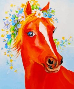 Impressionist Horse With Floral Head paint by number