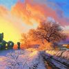 Irish Snowy Scene paint by number