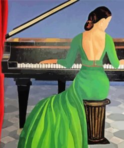 Lady Playing Piano paint by number