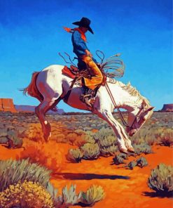 Little Western Bareback Rider paint by number