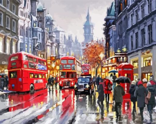 London In The Rain paint by number