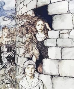 Maid Maleen Brothers Grimm By Arthur Rackham paint by number