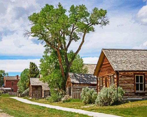 Maltese Cross Cabin North Dakota paint by number