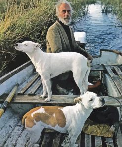 Man In Boat With Dogs paint by number