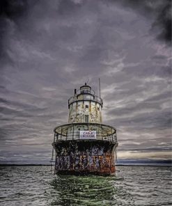 Massachusetts Lighthouse In Sea paint by number