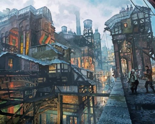 Medieval Fantasy City paint by number