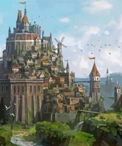 Medieval Fantasy Fortress paint by number