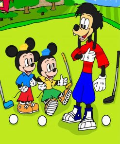 Mickey Mouse Learning Golf paint by number