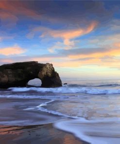 Natural Bridge Santa Cruz Beach paint by number