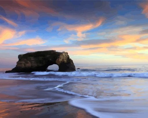 Natural Bridge Santa Cruz Beach paint by number