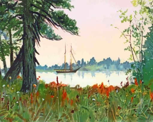 Old Hemlocks By Louis K Harlow paint by number