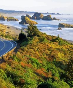 Oregon Coast Road paint by number