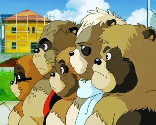 Pom Poko Cartoon paint by number