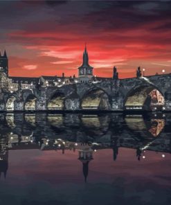 Prague St Charles Bridge paint by number