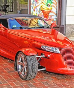 Red Chrysler Plymouth Prowler paint by number