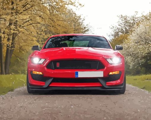 Red Ford Shelby GT350R paint by number