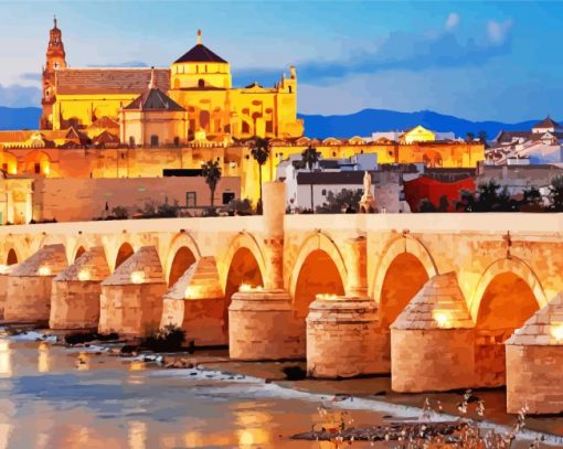 Roman Bridge Of Cordoba Andalucia paint by number