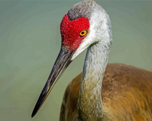 Sandhill Crane Head paint by number