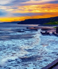 Scarborough Beach At Sunset Paint by number