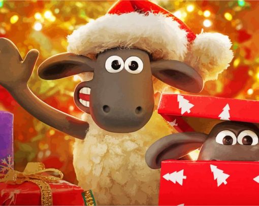 Shaun The Sheep Christmas Vibe paint by number