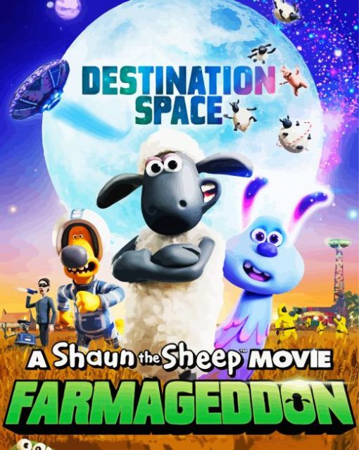 Shaun The Sheep Farmageddon Poster paint by number