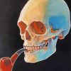 Smoking Skeleton Illustration paint by number