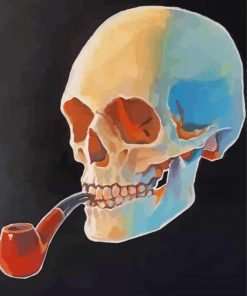 Smoking Skeleton Illustration paint by number