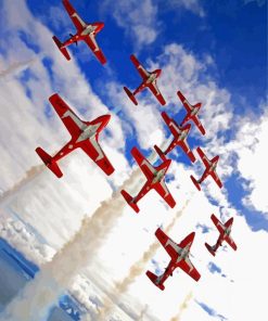 Snowbirds Planes Air Show paint by number