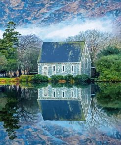 St Finbarrs Irish Oratory Water Reflection paint by number