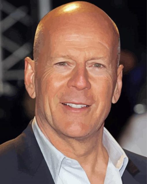 The American Actor Walter Bruce Willis paint by number