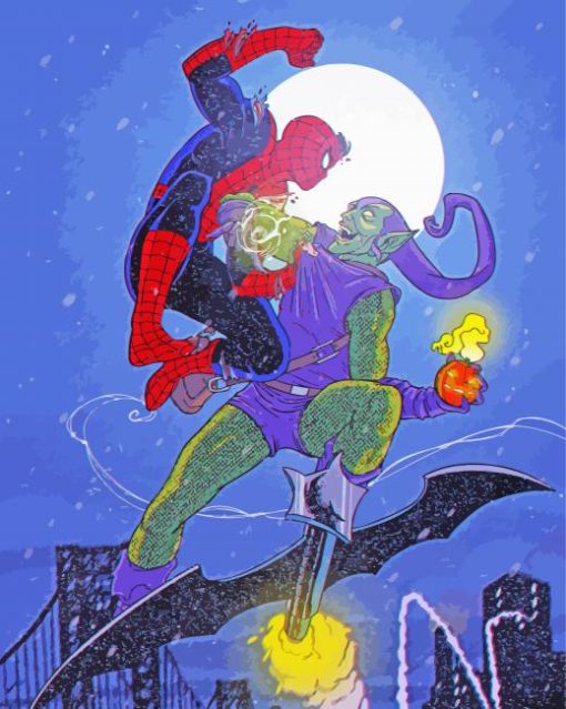 The Green Goblin And Spiderman paint by number