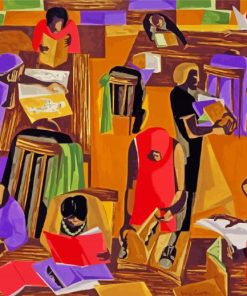 The Library By Jacob Lawrence paint by number