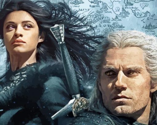 The Witcher Yennefer And Geralt paint by number